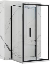 Rea Cabina de dus de perete Rapid Fold 80x80 cm negru (KPL-09910)