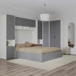 haaus Set dormitor Malmo V15, Pat 200 x 160 cm, Stejar Alb/Antracit (923402)