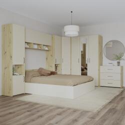 haaus Set dormitor Malmo V6, Pat 200 x 160 cm, Stejar Artisan/Argila (923679)