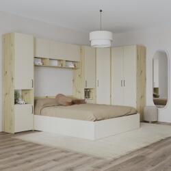 haaus Set dormitor Malmo V15, Pat 200 x 140 cm, Stejar Artisan/Argila (923570)