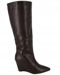  Magassarkú Csizma 8, 5 CM Felsőrésszel Barna Csokoládé Öko Bőr 40 (G5_QT07-95_BROWN_40)