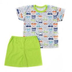 Bettymode Színes autók rövid fiú pizsama, 122 (PYZCH2218---122)