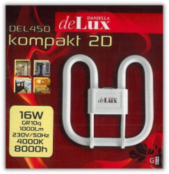 DeLux Kompakt perec fénycső 16W 4000K 4PIN GR10q 230V 1000lm (DEL450)