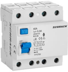 Schrack Schrack Hibaáram kapcsoló AMPARO 10kA 40A, 4 pólusú, 300mA, A (AR054130)