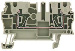Weidmüller ZDU 2.5 átvezető sorkapocs, rugós, 2, 5mm2, bézs 100db/csomag) (1608510000)