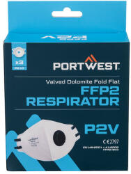  P210WHR Portwest FFP2 szelepes Dolomit összehajtható lapos maszk (3 db) (P210WHR)