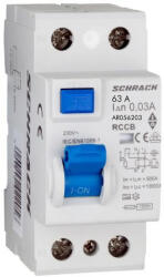 Schrack Schrack Hibaáram kapcsoló AMPARO 10kA 63A, 2 pólusú, 30mA, A (AR056203)