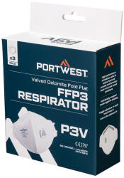  P310WHR Portwest FFP3 szelepes Dolomit összehajtható lapos maszk (3 db) (P310WHR)