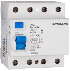 Schrack Schrack Hibaáram kapcsoló AMPARO 10kA 63A, 4 pólusú, 30mA, A (AR056103)
