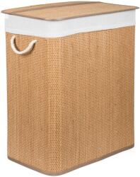  G21 bambusz szennyeskosár, 105 l kapacitású, fehér betéttel, elválasztó elemekkel - 63555163 (63555163)
