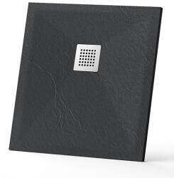  N-Smart Nilla antracite szögletes műmárvány zuhanytálca 90 x 90 x 2, 5 cm - NW-ZT-T099FG-G (NW-ZT-T099FG-G)