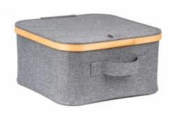  Tárolódoboz G21 30 x 30 x 15 cm, bambusz fedéllel, szürke - 63555305 (63555305)