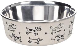 Flamingo Jappie rozsdamentes mintás etető és itató tál 450 ml