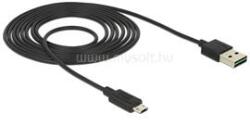 Delock Kábel, EASY-USB 2.0-s A csatlakozó > EASY-USB 2.0-s Micro-B csatlakozó 2 m, fekete (DL83850) (DL83850)