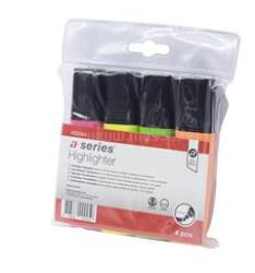 A-Series Szövegkiemelő készlet 1-5mm, vágott hegyű, lapos test, 4 klf. szín (A-SERIES_35086) (A-SERIES_35086)