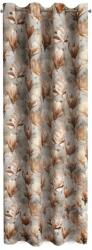 Eurofirany Lari sötétítő függöny magnólia virág mintával Barna 140x250 cm (HS419216)