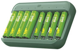 EMOS brand of Legrand EMOS B58829, GP Akkumulátor töltő Charge & save E822 + 4×AA 1300 mAh + 4×AAA 650 mAh (B58829)