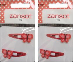 ZANSOT Pillangós gyerek hajcsat, piros (4975)