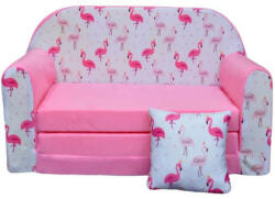  Kétszemélyes gyerek kanapé, kihajtható - Flamingó Pink