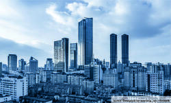  Öntapadó és mosható falfestmény City fekete-fehérben, 250 x 200 cm