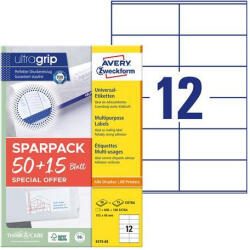 AVERY Etikett, univerzális, 105x48 mm, AVERY ZWECKFORM, "Sparpack", 780 etikett/csomag (6175-65) - nyomtassingyen