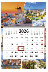 TopTimer Naptár, speditőr, három hónapos , egy tömbős, TOPTIMER, "Városok (23T8100-013)