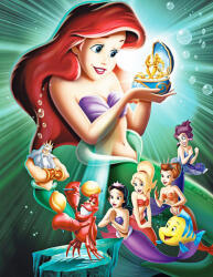  Öntapadó és mosható falfestmény The Little Mermaid Ariel, 150 x 205 cm