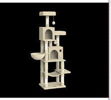 Feandrea 199cm Luxus Macskabútor - Bézs Kaparófa Többszintes