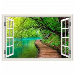  Photo Wallpaper Window Fahíd a folyón az erdőben, 250 x 170 cm