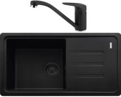 Franke Pachet chiuveta bucatarie fragranite Franke BSG 611-78 S, 780x435 mm + Baterie Novara Plus, Negru (114.0662.878) Chiuveta