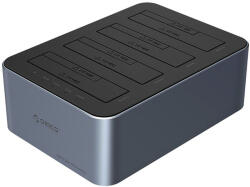 ORICO 6646C3-C 4 meghajtós dokkolóállomás offline klónozási funkcióval 2, 5" /3, 5" SATA HDD/SSD - szürke - pepita