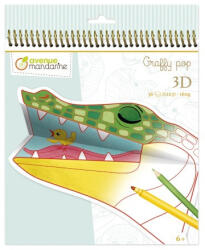 Avenue Mandarine Kreatív színező Avenue Mandarine Graffy Pop 3D, spirálos, A szavanna állatai