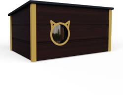 Chill XXL hőszigetelt Macskaház hővédő ajtóval - vörösfenyő-tikfa