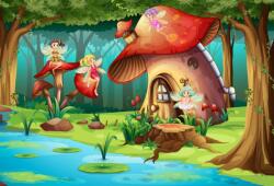  Falikép Tündérek, gomba, erdő, gyerekrajzok, 350 x 250 cm