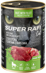 RAFI 12x400g Rafi Cat Super vad & csirkeszív nedves macskatáp