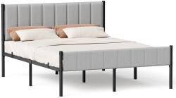 VASAGLE Franciaágy kárpitozott fejtámlával 207x161, 5 cm szürke (RMB975G01)