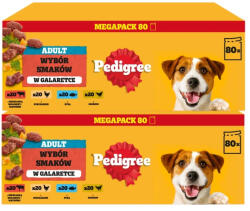 PEDIGREE PEDIGREE® felnőtt kutyáknak szánt nedves eledel, különböző ízekben, zselében, 160 x 100 g-os tasakokban