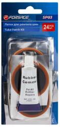 Forsage Kerékpár gumi javító készlet 24 db tapasszal + ragasztó (F57002)