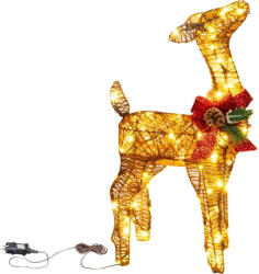 MagicHome Karácsonyi dekoráció, MagicHome Vianoce, Szarvas, 60 cm, arany, 80 db meleg fehér LED, fém, 230 V adapteres, beltéri/kültéri (TC2174127)