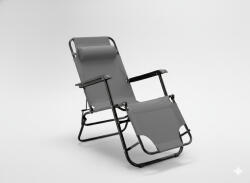 CHOMIK Összecsukható Kerti Napozó Szürke Fejtámasszal *6896 (CH-LEZ6896)