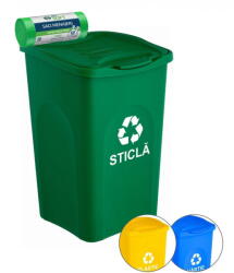IgienaPHS Cos gunoi colectare selectiva verde / sticla 50 litri (CYC-25) - pcone Cos de gunoi