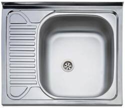 Kevmil K-60x60 teletetős egymedence csepptálcás rozsdamentes mosogató - csepptálca bal oldalon (K309 B)