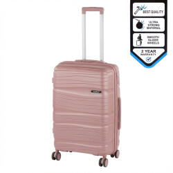 Leziter TraveLux Voyager közepes bőrönd keményfedeles 68x45x25 cm mályvarózsaszín (PP200-RG-24) - geminiduo