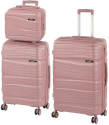 Leziter TraveLux Voyager X gurulós bőrönd szett mályvarózsaszín (LTRVBS-X-RG) - geminiduo