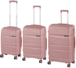 Leziter TraveLux Voyager XI gurulós bőrönd szett mályvarózsaszín (LTRVBS-XI-RG) - geminiduo