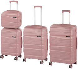 Leziter TraveLux Voyager gurulós bőrönd szett mályvarózsaszín (LTRVBS-RG) - geminiduo