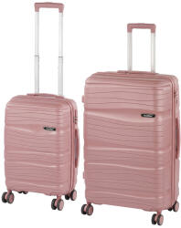 Leziter TraveLux Voyager VI gurulós bőrönd szett mályvarózsaszín (LTRVBS-VI-RG) - geminiduo