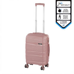 Leziter TraveLux Voyager kabinbőrönd keményfedeles 55x40x20 cm mályvarózsaszín (PP200-RG-20) - geminiduo