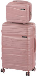 Leziter TraveLux Voyager IV gurulós bőrönd szett mályvarózsaszín (LTRVBS-IV-RG) - geminiduo