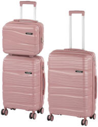 Leziter TraveLux Voyager VIII gurulós bőrönd szett mályvarózsaszín (LTRVBS-VIII-RG)